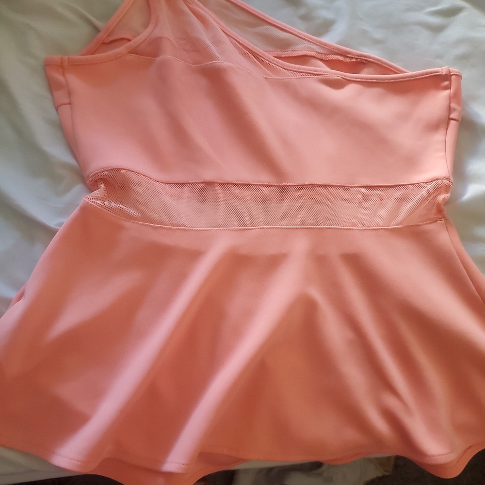 G by Guess Mesh Asymmetrical Peplum top - Picture 2 of 3